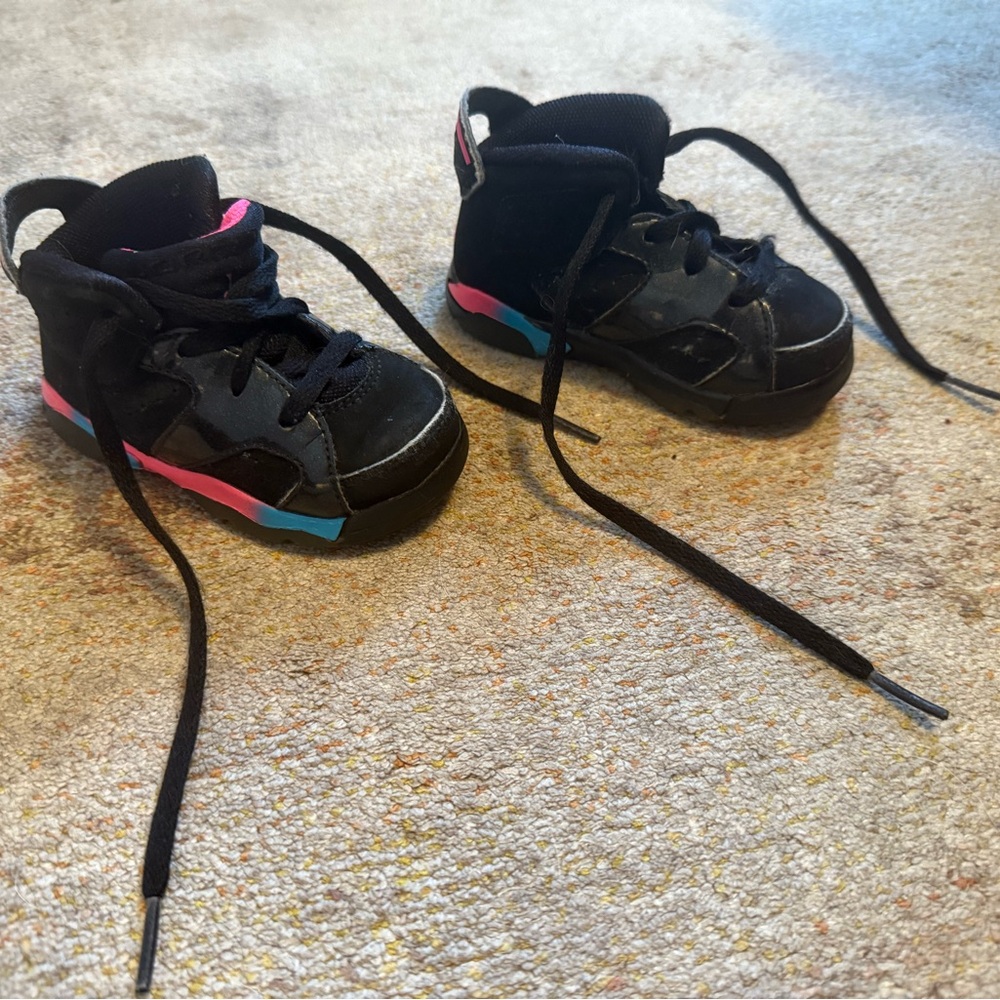 Kids Black and Pink Sneakers